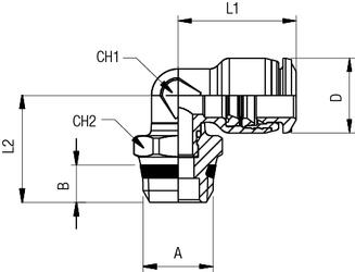 ORIENTING ELBOW MALE ADAPTOR “UNIVERSAL SHORT”